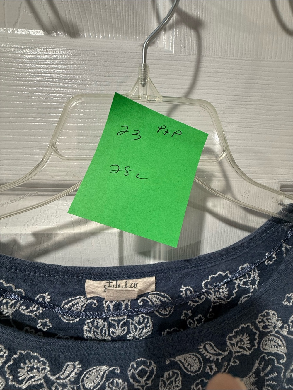 Style & Co. Blue Scoop Neck Tunic with White Embroidery - Picture 8 of 8